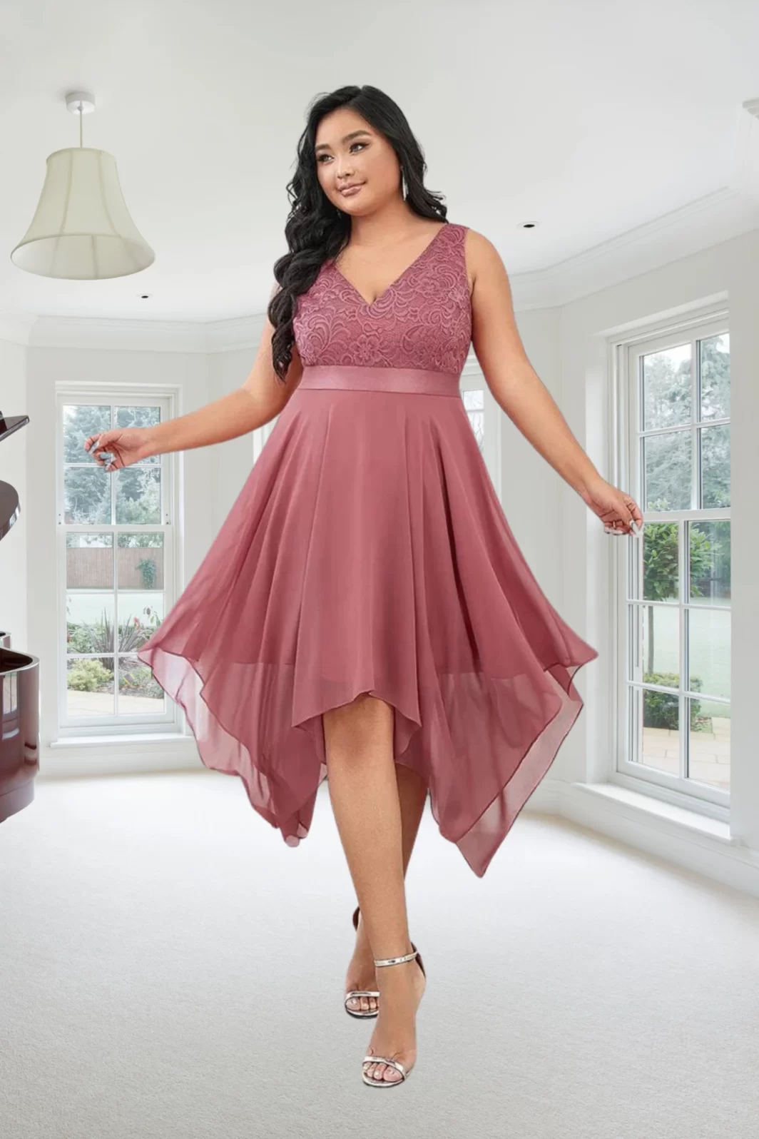 FRANCOISE, nagyméretű koktélruha MÁLYVA