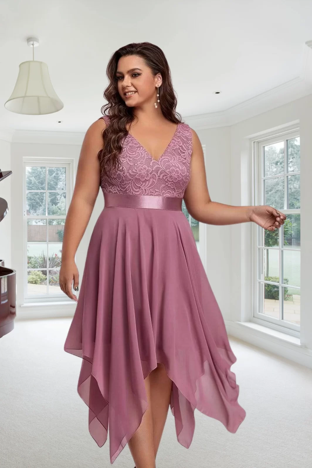 FRANCOISE, nagyméretű koktélruha ORCHIDEA