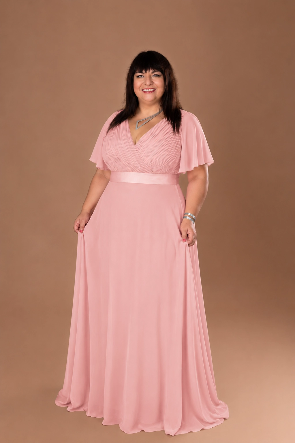 HANNAH, Alkalmi Maxi Ruha, PINK 34-54-es méretig!