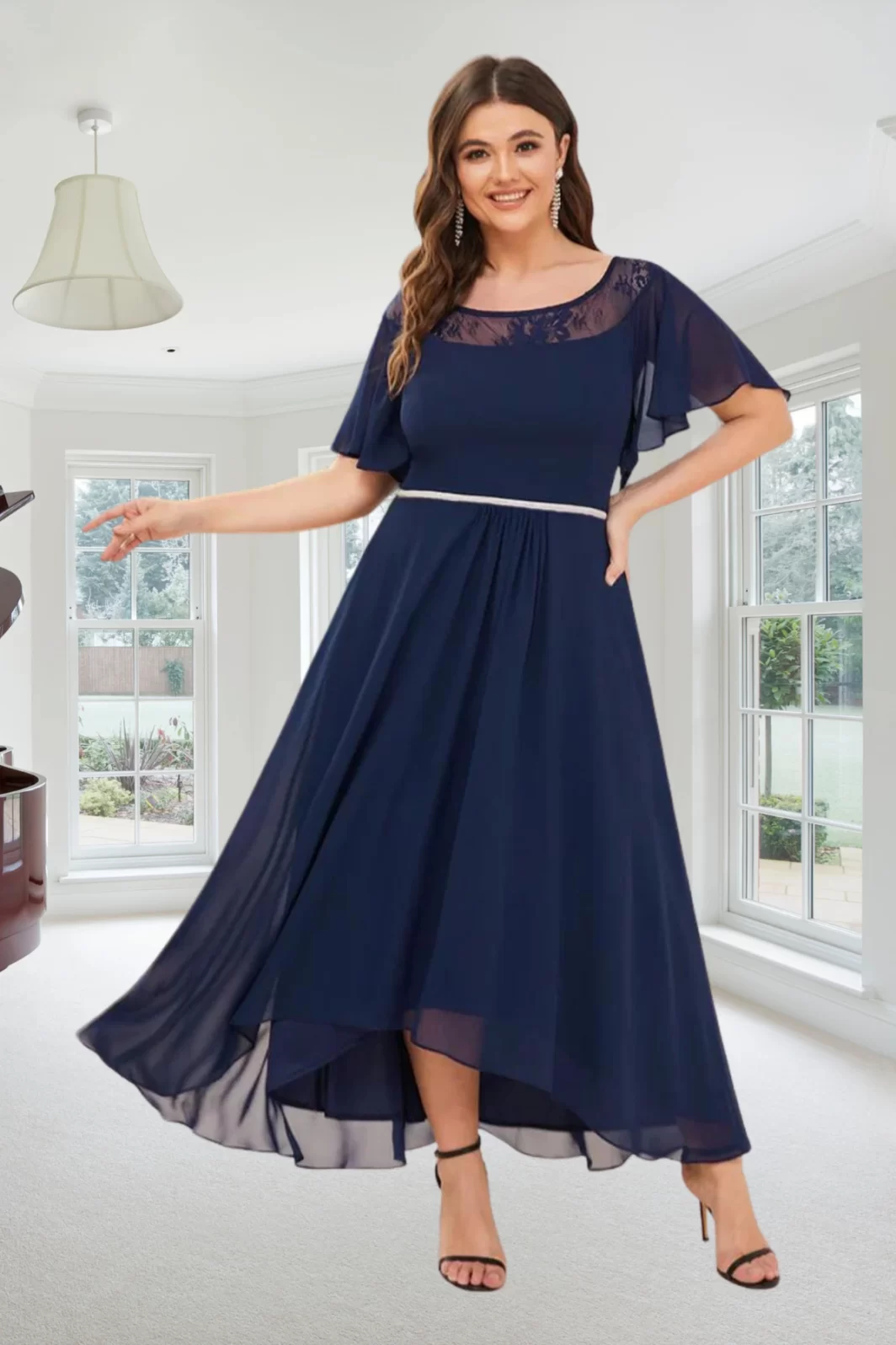 MAISIE , Aszimmetrikus Alkalmi Koktélruha, NAVY