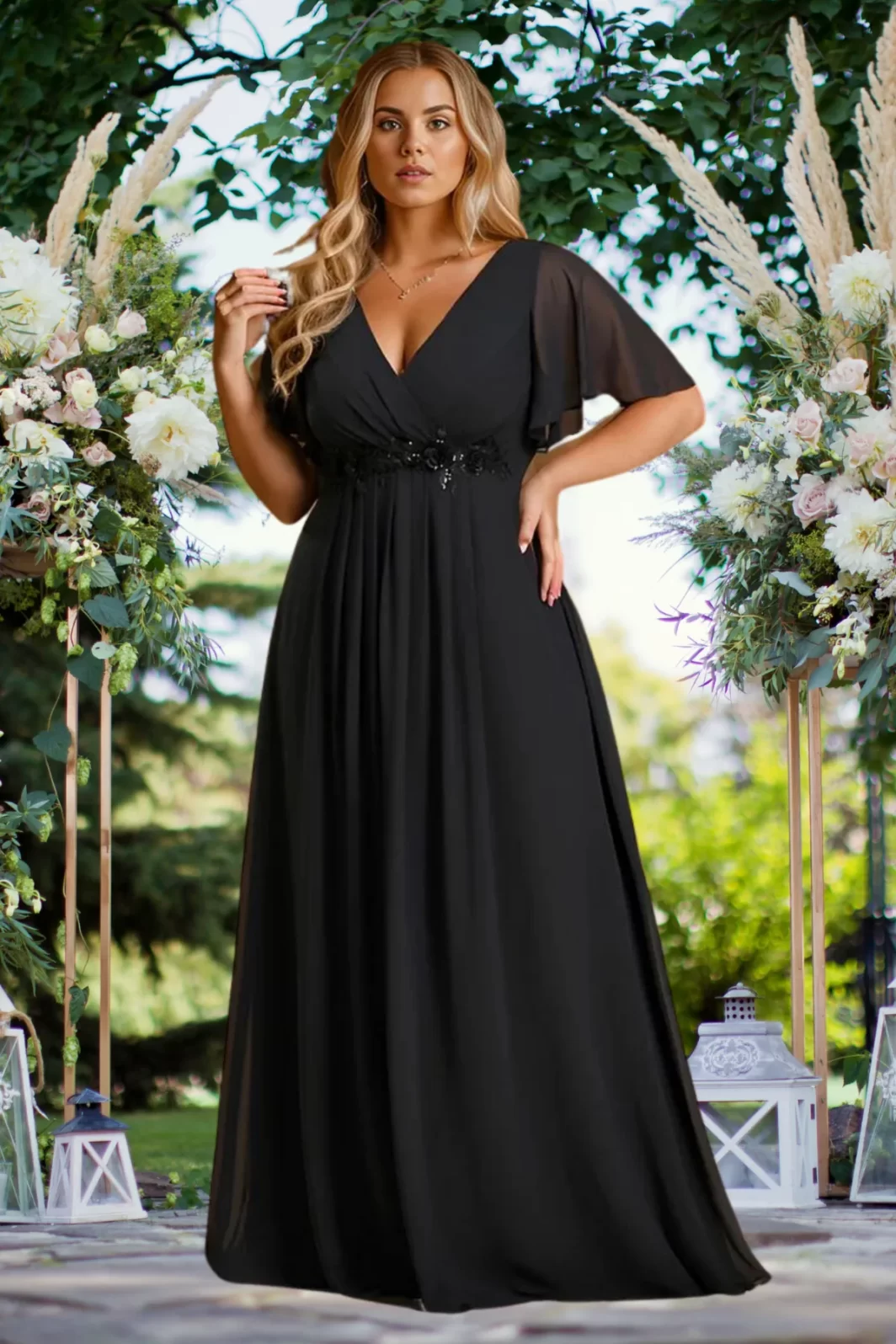 NORAH, Pillangó Alkalmi Maxi Ruha FEKETE