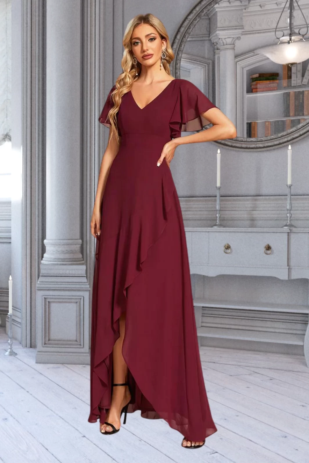 SIMONE , A-Vonalú Koktélruha, BURGUNDI