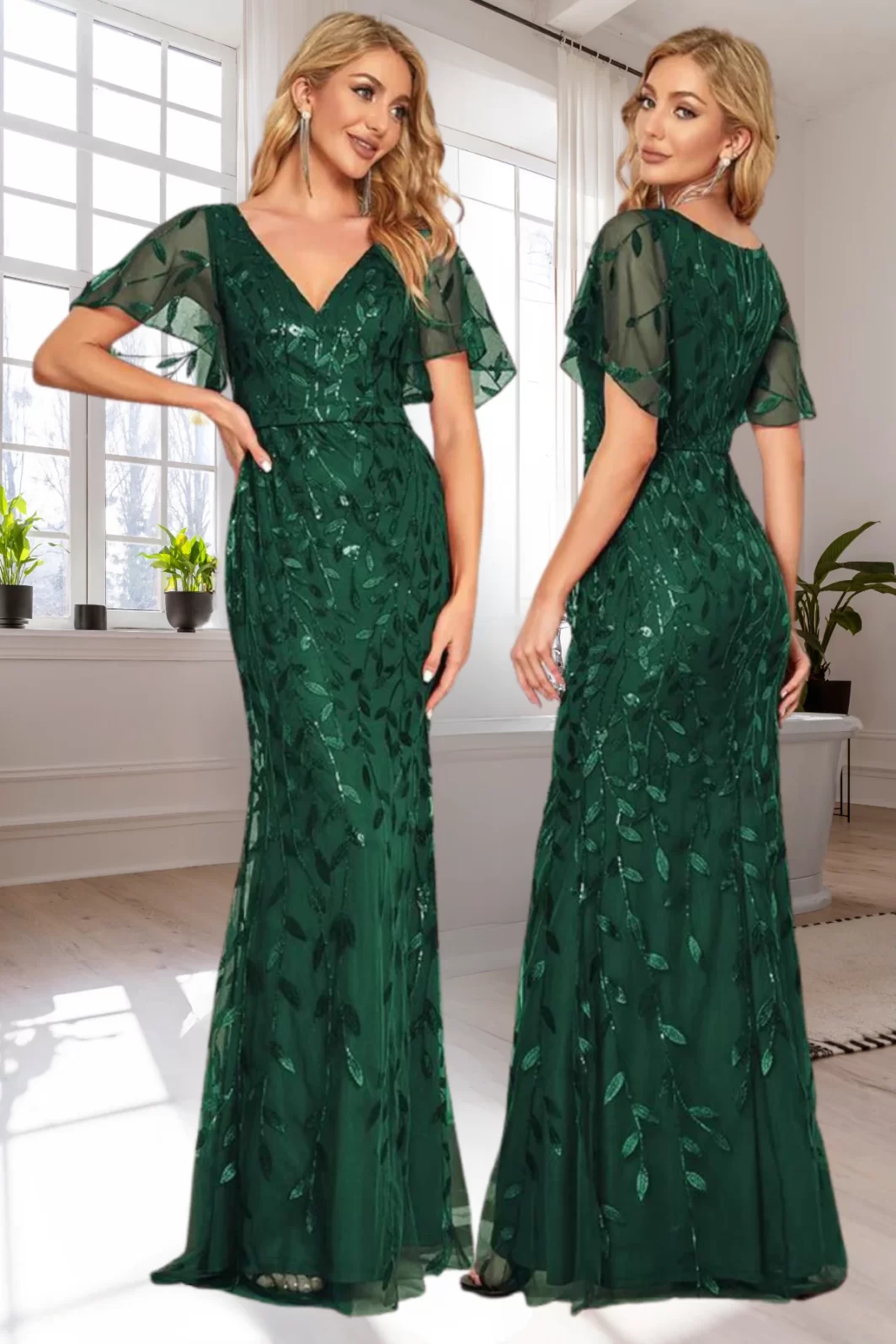 ROXANE, Hableány Fazonú Estélyi Ruha SÖTÉTZÖLD