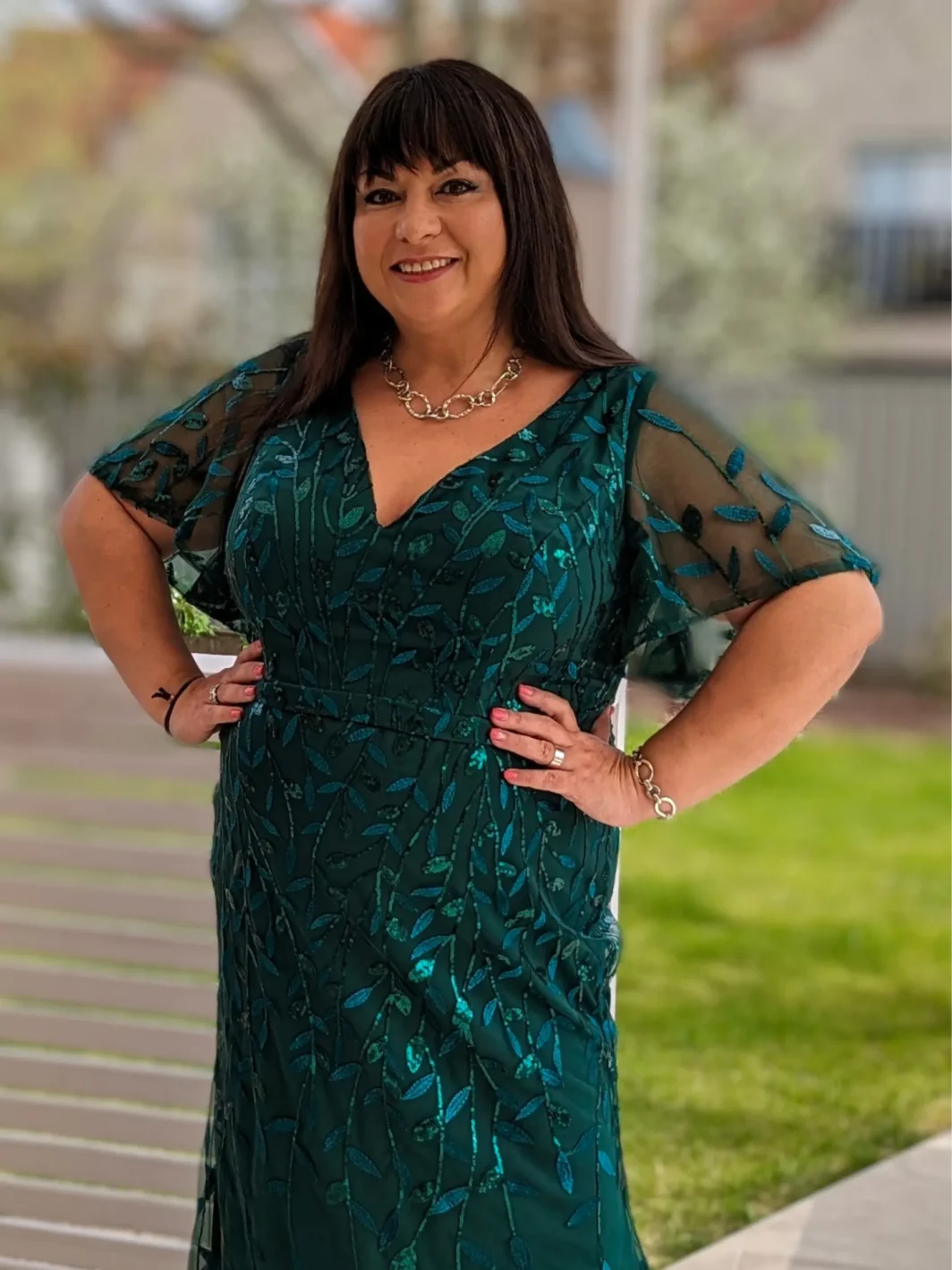 ROXANE, Hableány Fazonú Plus Size Estélyi Ruha SÖTÉTZÖLD