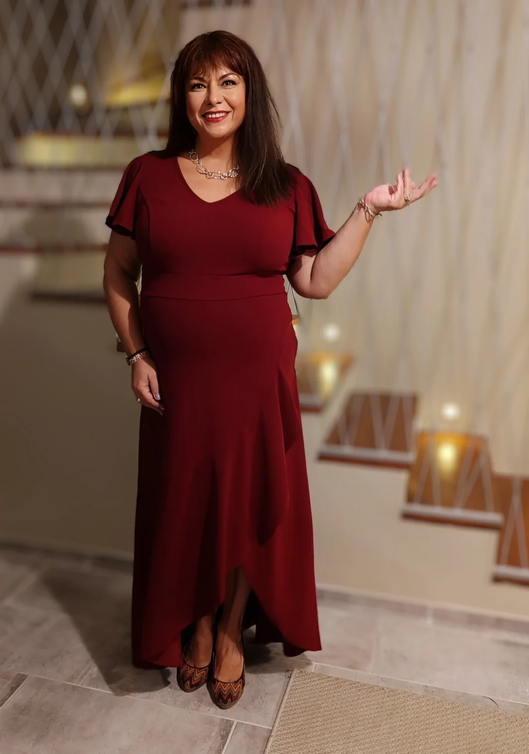 JUDITH, A-Vonalú Koktélruha, BURGUNDY 2 Xl EXTRA AKCIÓ készleten