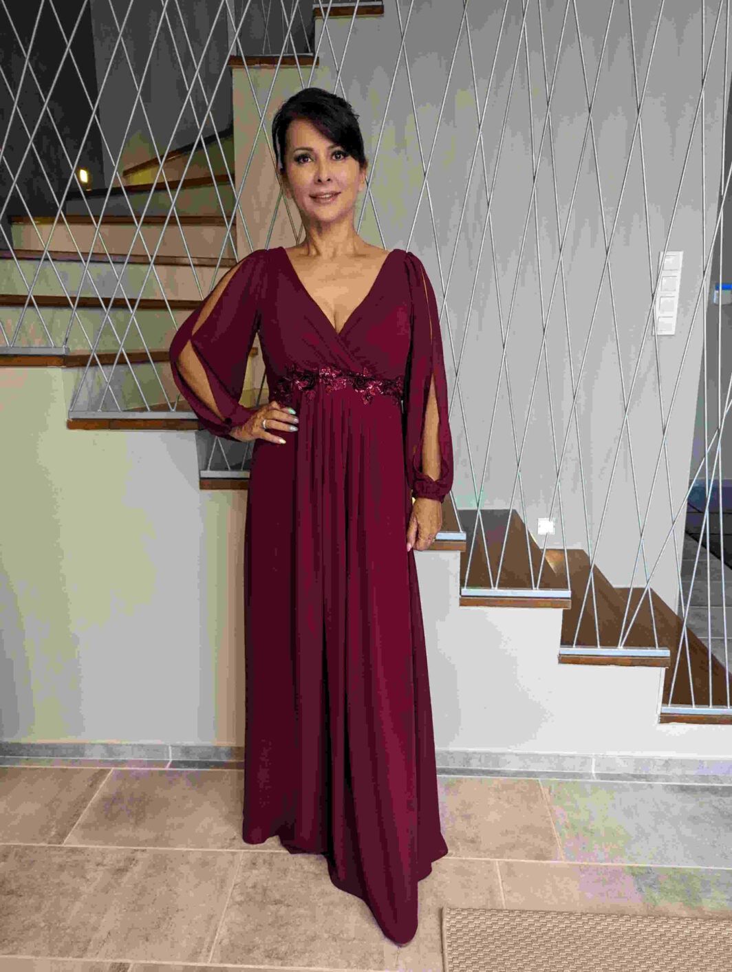 MONA, Alkalmi Maxi Ruha Burgundy 36-54-es méretig!