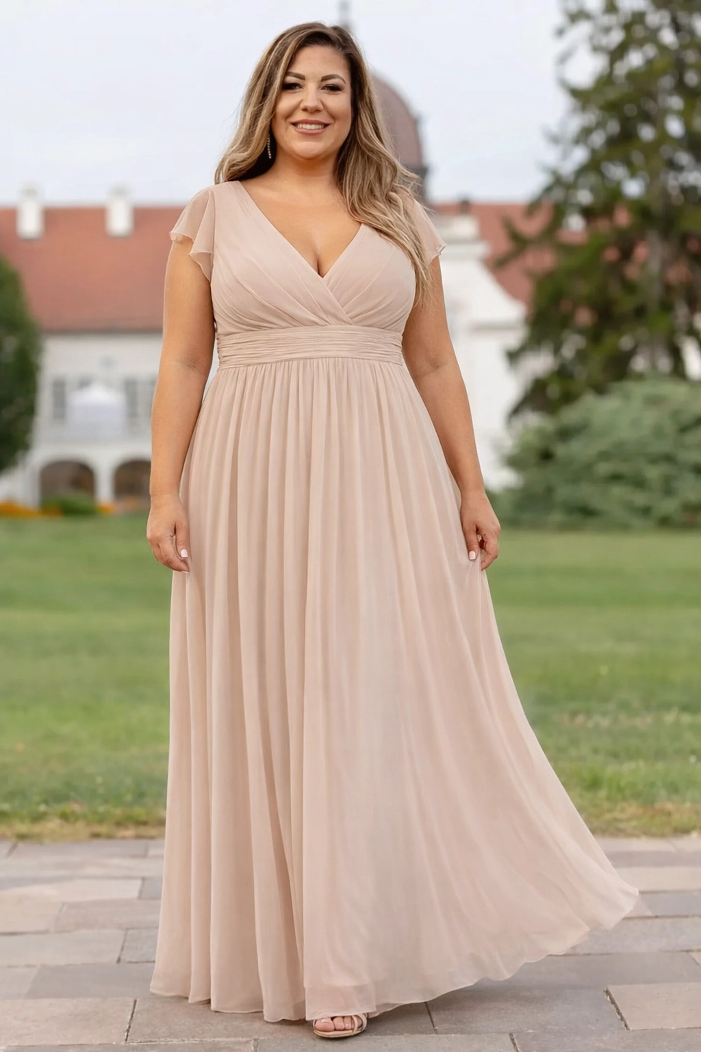 CELESTE, MOLETT Alkalmi Maxi Ruha Púder