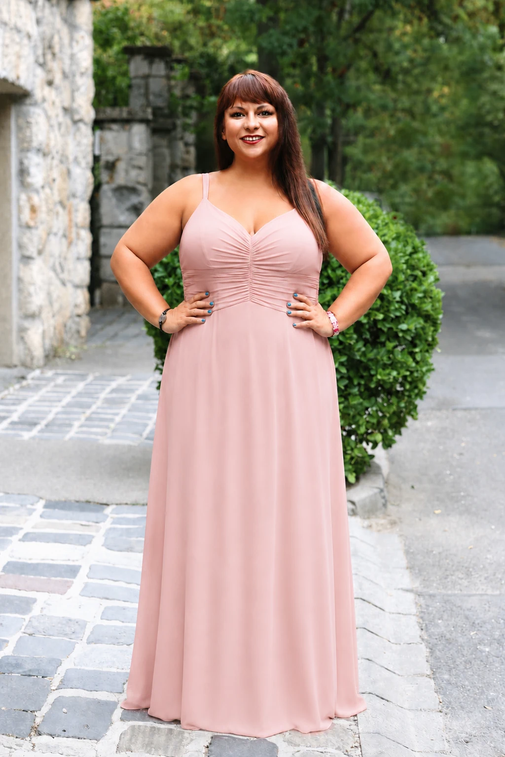 ZOÉ 40-es méret DuplaPántos, sifon estélyi ruha EXTRA akció PINK